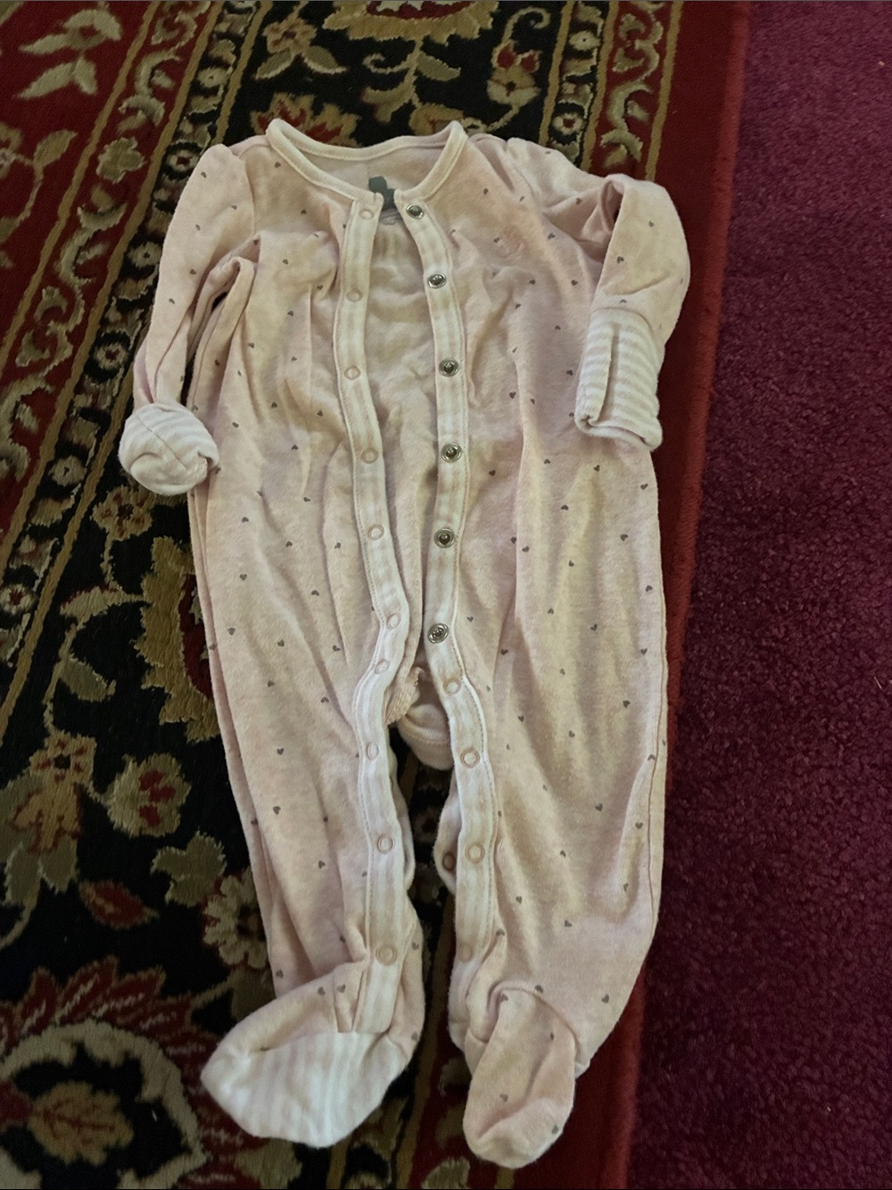 GAP Light Pink Dot Footed One-Piece